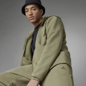 adidas Sportswear Fleece Hooded Track Top Full Zip (HU0294) Orbit Green